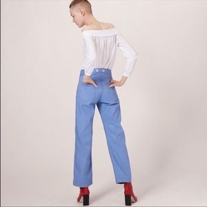 Rag & Bone Powder Blue Wide Leg Pants Jeans Sz 25